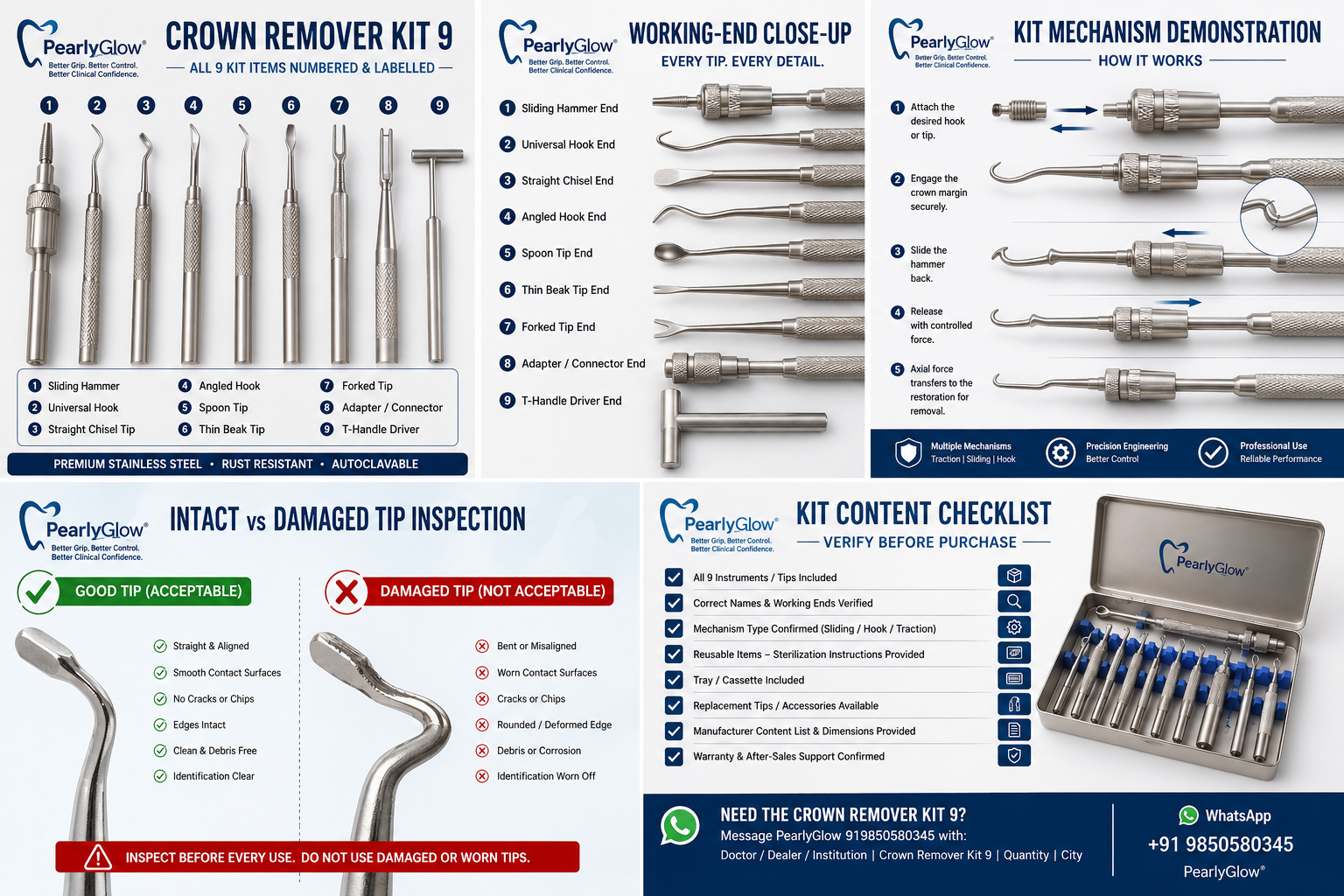 Crown Remover Kit 9: Types, Selection and Care.